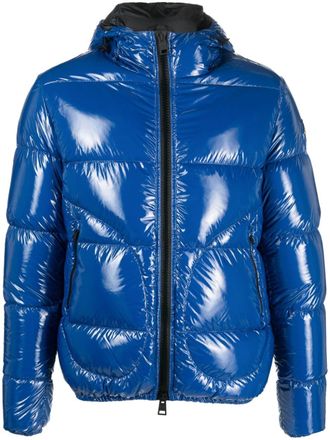 Herno padded hooded down jacket - men - Polyamide/Polyamide/Cotton/Polyurethane/Duck Down/Feather Down - 50 - Blue