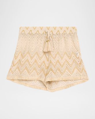 Ramy Brook Chevron Duke Coverup Shorts