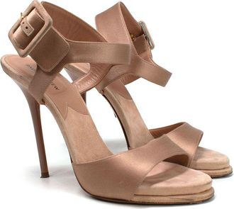PAUL ANDREW Satin Nude Sandals Size 36.5