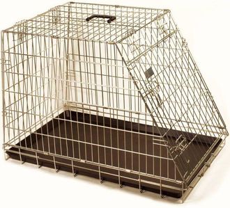 Record Gabbia pieghevole obliqua in ferro zincato per cani e gatti: 78 x 48,7 x 56h cm