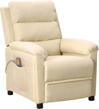 vidaXL Sill&oacute;n De Masaje De Tela Color Crema Vidaxl