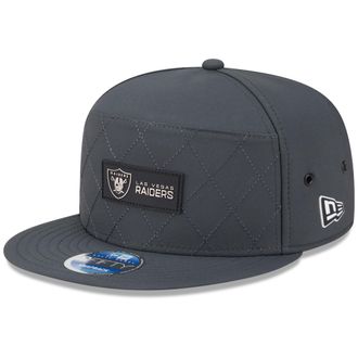 New Era Mens Charcoal Las Vegas Raiders 2025 Sideline Cold Weather Split Panel 9FIFTY Snapback Hat