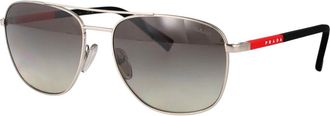 Prada PS 54Zs Oval Zonnebril - unisex - Accessoires - Grijs - Maat: 60 MM