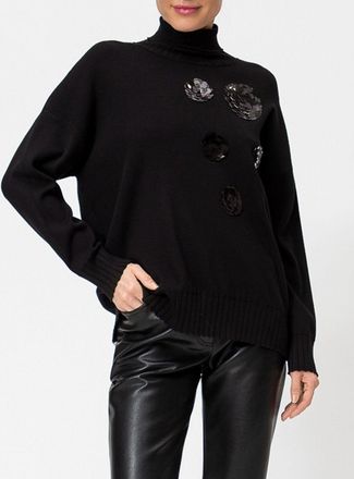 Twin-Set Dolcevita in misto viscosa con applicazione di paillettes