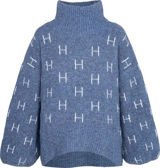 H&eacute;st Strickpullover H&Eacute;ST H&Eacute;ST Pullover FAM Sweater Short, Damen, Gr. XS, blau, Obermaterial: 49% Nylon NY. 35% Wolle mw. 13% Wolle WO. 3% Elasthan EL., Pul