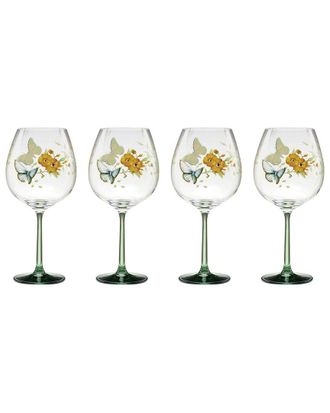 Lenox Set of 4 Butterfly Meadow Balloon Wine Glasses
