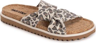 Muk Luks Womens Jazmine Sandal in Natural Leopard at Nordstrom, Size 10