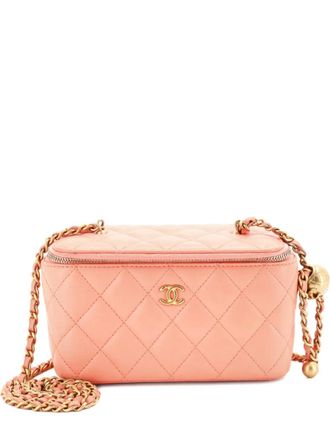 Chanel Pearl Crush Vanity Case with Chain Quilted Lambskin Small clutch bag - Pink