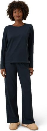 Pact Organic Cotton Cool Stretch Relaxed Sleep Shirt in Midnight Blue at Nordstrom, Size Small