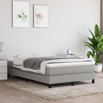 vidaXL Vidaxl - Cama Box Spring Con Colch&oacute;n Tela Gris Claro 120x200 Cm