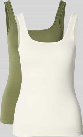 HUGO BOSS Slim Fit Tank Top aus Baumwoll-Mix im 2er-Pack in Oliv, Gr&ouml;&szlig;e XL