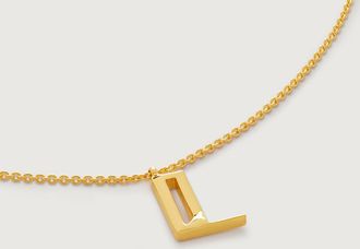 Monica Vinader Gold Initial L Chain Necklace