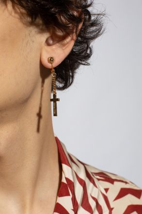 Dsquared2 Clip-on Earring With Charm, Mens, Gold