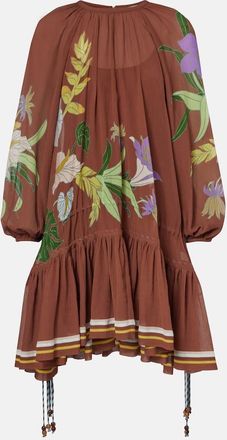 Alemais Al&eacute;mais Alfie gathered cotton and silk minidress