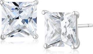 Jardin Princess Cut Cubic Zirconia Stud Earrings in Clear/Silver at Nordstrom Rack