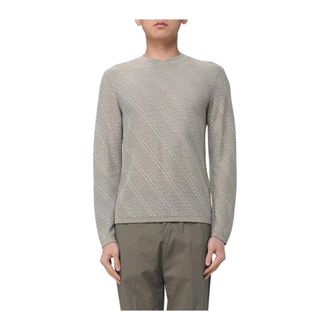 Emporio Armani Round-neck Knitwear, male, Beige, Size: XL Round-neck Knitwear