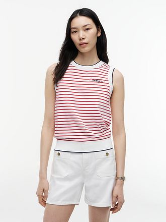 Tommy Hilfiger Womens Hilfiger Script Striped Sweater Vest - Primary Red - XXL