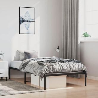 vidaXL Estructura De Cama Sin Colch&oacute;n Metal Negro 100x200 Cm Vidaxl