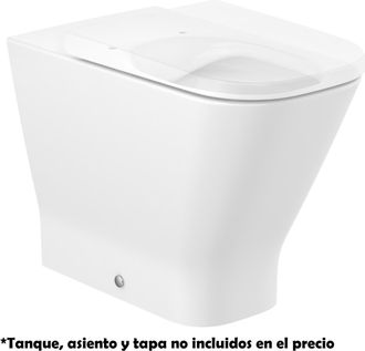 Roca Roca - Taza Rimless Altura Confort Adosada A Pared Con Salida Dual Square The Gap