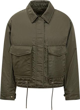 Michael Kors Nylon Cropped Reversible Bomber Jacket - Dames - Zomerjassen - Groen - XS - Nylon - Jassen