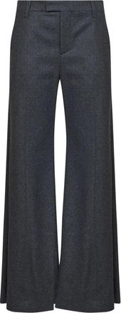 Brunello Cucinelli Wide-leg Broeken - Dames - Wijde Broeken - Grijs - 2XS - Wol - Broeken