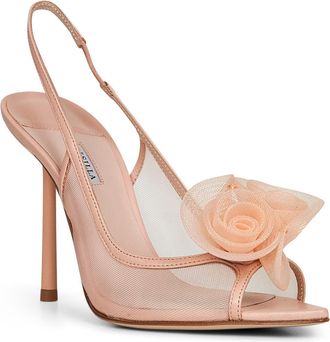 Le Silla Womens Slingback Pumps Rose 100 Pink Mesh Polyamide Sandal