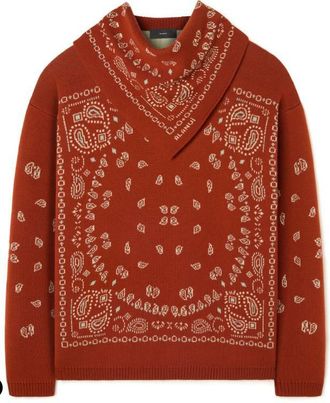 Alanui Bandana Jacquard Sweater Brick Red Multi