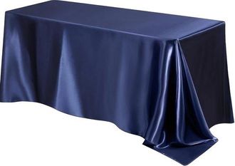 OEM Mantel De Sat&eacute;n Para Jard&iacute;n, Comedor, Fiestas, La Cocina O El Sal&oacute;n, Color Azul Marino, Medidas: 152 X 213 Cm (60 X 84 Pulgadas)