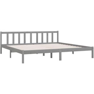 vidaXL 810104 Bed Frame without Mattress Grey Solid Wood 200x200 cm Vidaxl