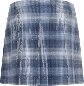 Pinko Womens Gongora Sequin Mini Skirt Mult.blu-Azzurro Polyester; Elastane Mult.blu/azzurro