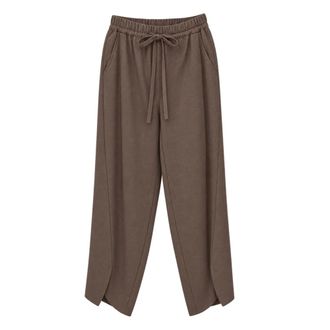 Meimeij Wijde Rechte Broek - Dames - Broeken - Bruin - Maat: XS Poliester