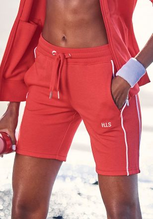H.I.S Bermudas H.I.S, Damen, Gr. 32/34, N-Gr, rot, Interlock, Obermaterial: 60% Baumwolle, 40% Polyester, unifarben, Basic, bequem kniefrei, Hosen Bermudas,