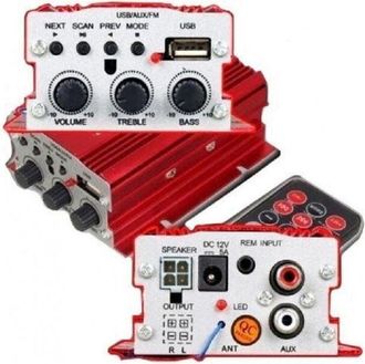 Trade Shop Trade Shop - Amplificador De Audio 12v Usb Mp3 Hogar Coche 2 Canales Est&eacute;reo 500w Control Remoto Ma700