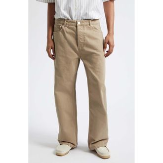 Ami Large Fit Wide Leg Jeans in Beige Taupe at Nordstrom, Size 32