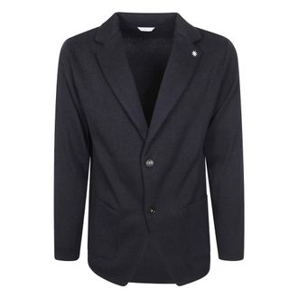 Manuel Ritz Blazers, male, Black, Size: M Single-breasted Jacket