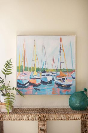 Kalalou Framed Sailboat Painting