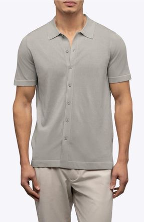Cuts Riviera Cotton Blend Knit Camp Shirt in Mourning Dove at Nordstrom, Size Xx-Large