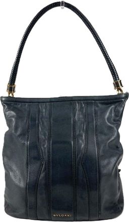 Bulgari B.Zero1 Navy Leather Shoulder Bag Tote Bag (Pre-Owned)