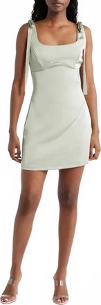 Lulus Carly Tie Strap Mini Dress In Sage