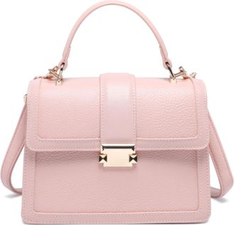 Generic Womens Top Handle Grab Bag with Push Lock Closure - Structured Crossbody Shoulder Handbag with Adjustable Strap & Dual Compartments (21 x 9 x 16 cm) (