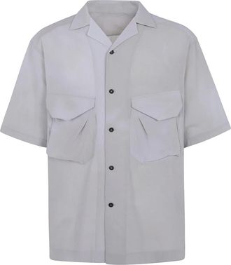 Ziggy Chen Shirt met Grote Zak Korte Mouwen - Heren - Korte mouwen Overhemden - Grijs - L - Overhemden