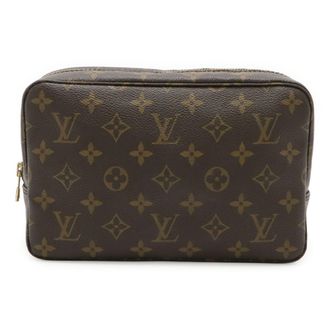Louis Vuitton Brown Monogram Canvas Clutch Bag Pouch (Pre-Owned)