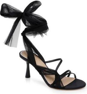 Badgley Mischka Norris Ankle Wrap Sandal in Black/Black at Nordstrom Rack, Size 6.5