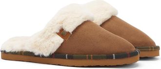 Barbour Claudia Faux Fur Lined Scuff Slipper in Camel Brown at Nordstrom, Size 10