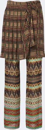 Dries Van Noten Printed layered wide-leg pants