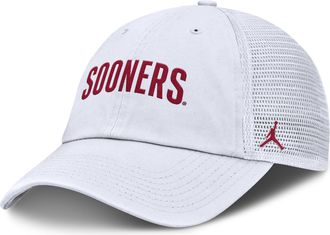 Nike Jordan Mens Oklahoma Primetime Campus Club Jordan Brand College Trucker Adjustable Hat in White | JC3311QROKN-H98