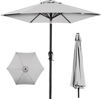 Best Choice Products 10ft Outdoor Steel Market Patio Umbrella w/ Crank, Tilt Push Button, 6 Ribs