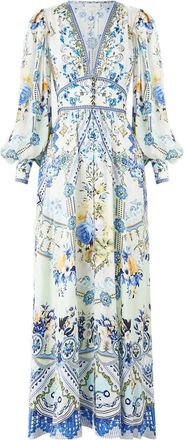 Camilla My Homespun Heart maxi-jurk - Blauw