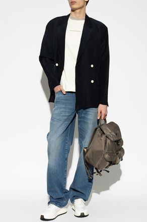 Emporio Armani Double-breasted Blazer, Mens, Black