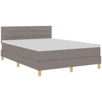 vidaXL Cama Tipo Box Spring Con Colch&oacute;n Taup&eacute; 140 X 200 Cm Tela Vidaxl